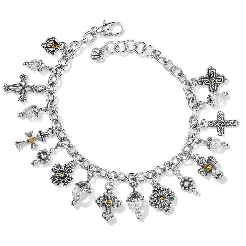 elegant bracelets for women -One Cross Charm Bracelet