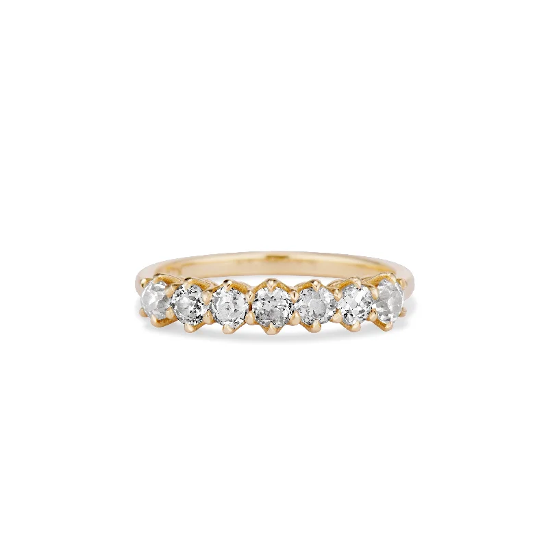 women’s gold engagement rings -Petite 7 Old Mine Cut Diamond Band