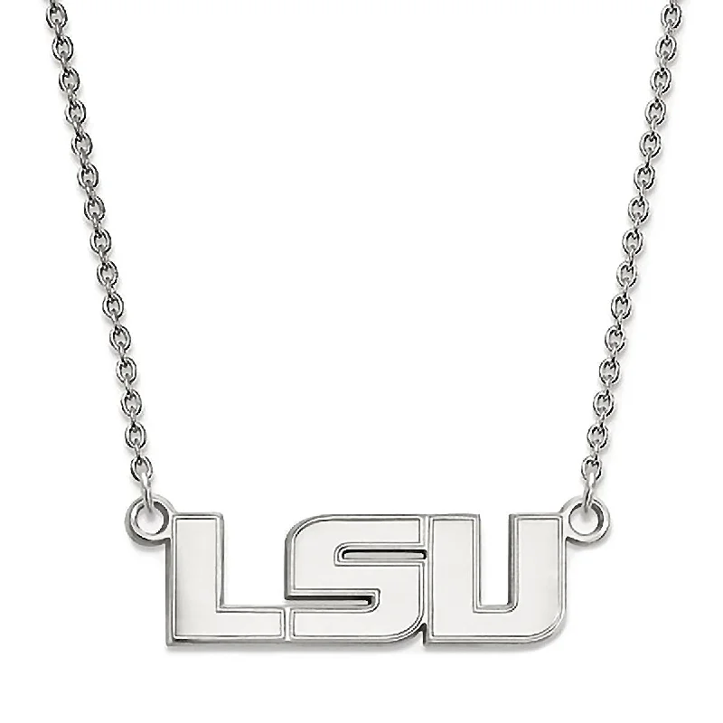 women’s statement gemstone necklaces -Louisiana State University Sterling Silver LSU Necklace Officially Licensed