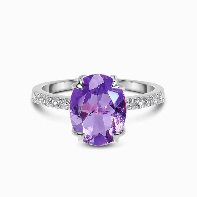 women’s boho-style necklaces -MAGIC AMETHYST RING