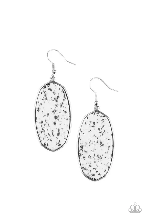 women’s luxury hoop earrings -Stone Sculptures White Earring