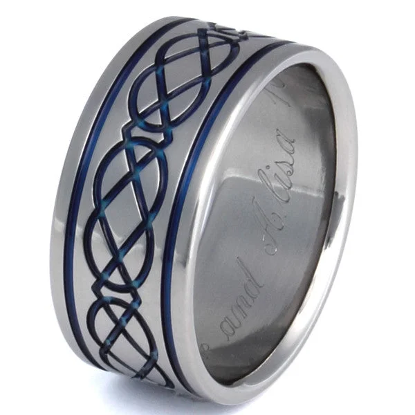 women’s custom sapphire engagement rings -Titanium Irish Celtic Wedding Rings ck6