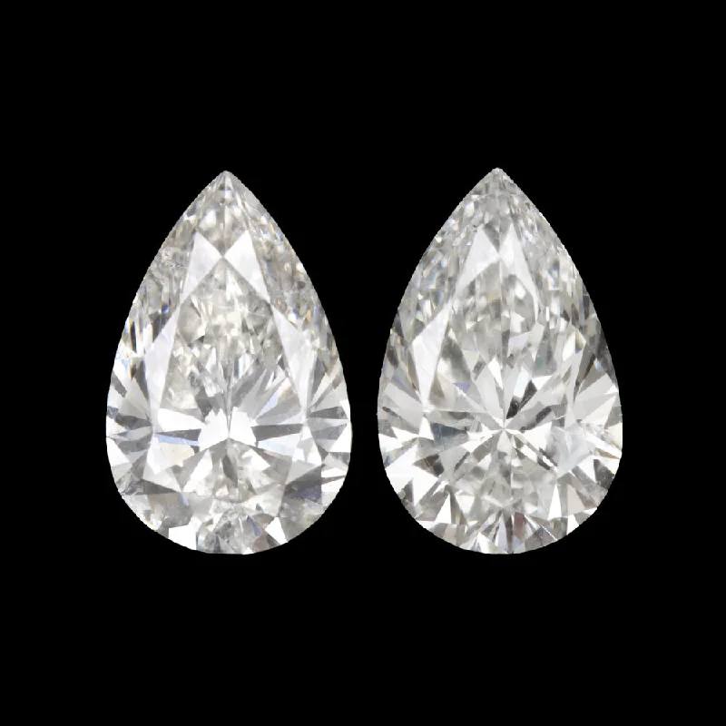 women’s custom engraved rings -0.85c PEAR SHAPE DIAMOND PAIR STUD EARRINGS J SI2 NATURAL ACCENT STONES TEARDROP