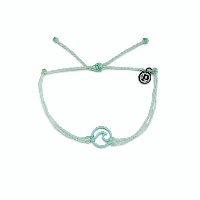 diamond bangles for women -PuraVida, Enamel Wave Aqua Charm Bracelet, Winterfresh