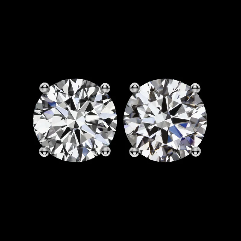 women’s silver rings with gemstones -1.5 CARAT LAB CREATED DIAMOND STUD EARRINGS PLATINUM D-E VVS-VS1 IDEAL ROUND CUT