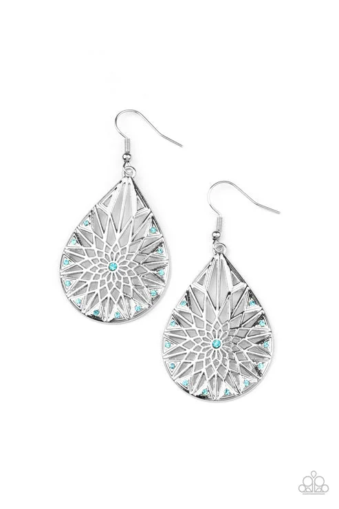 women’s bold stud earrings -Icy Mosaic Blue Earrings