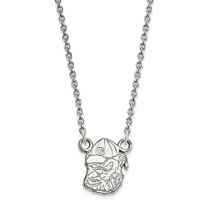 women’s pearl pendant necklaces -University of Georgia 925 Sterling Silver Bulldogs Necklace Officially Licensed