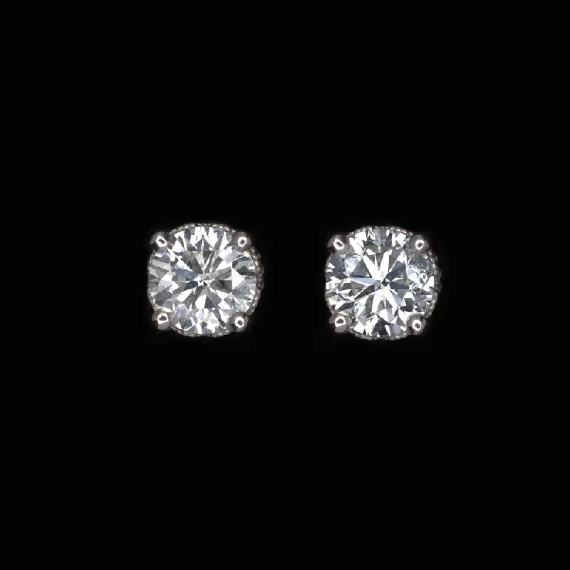 women’s custom birthstone rings -0.72c F-G EXCELLENT CUT NATURAL DIAMOND STUD EARRINGS VINTAGE STYLE WHITE GOLD