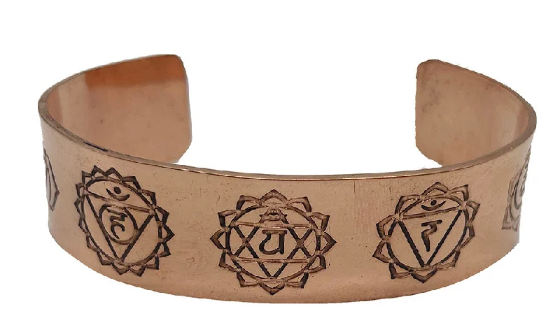 women’s engraved bangles -Copper Chakra Bracelet #15