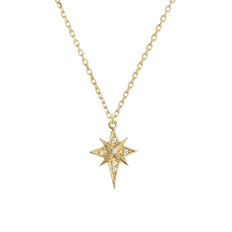 women’s sapphire necklaces -Diamond Northern Star Necklace Diamond - 18k Gold