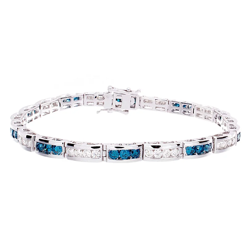 custom engraved bangles for women -Blue Diamond Bracelet