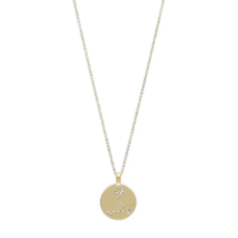 women’s charm necklaces -PISCES Zodiac Sign Coin Necklace, gold-plated