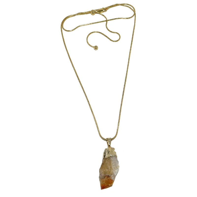 women’s diamond pendant necklaces -Citrine Necklace Prosperity Raw Gemstone Gold