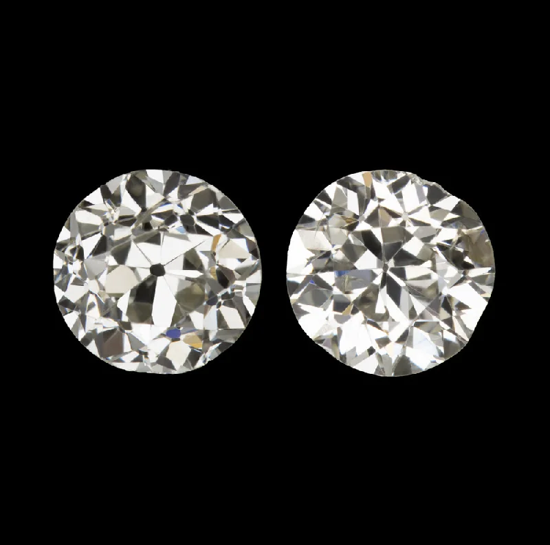 women’s birthstone rings -0.76ct OLD EUROPEAN CUT DIAMOND STUD EARRINGS MATCHING PAIR LOOSE NATURAL 3/4ct