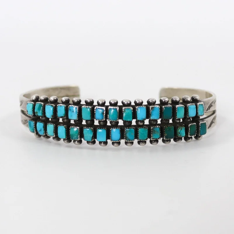 classic bangles for women -1940s Turquoise Row Bracelet