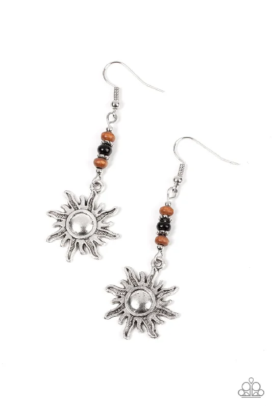 women’s casual earrings -Sunshiny Days Black Earring