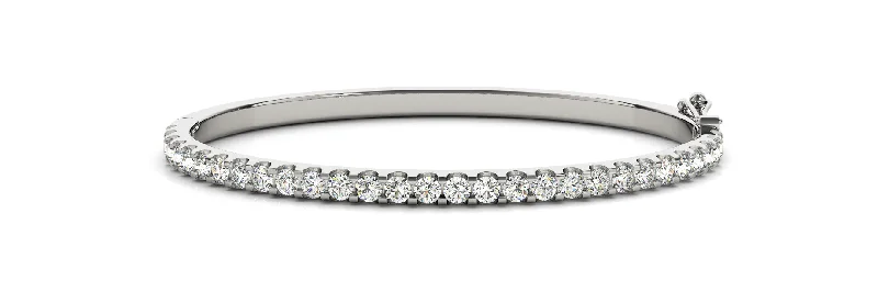 women’s bracelet with charms -14kt White Gold Diamond Bangle (4 ctw)