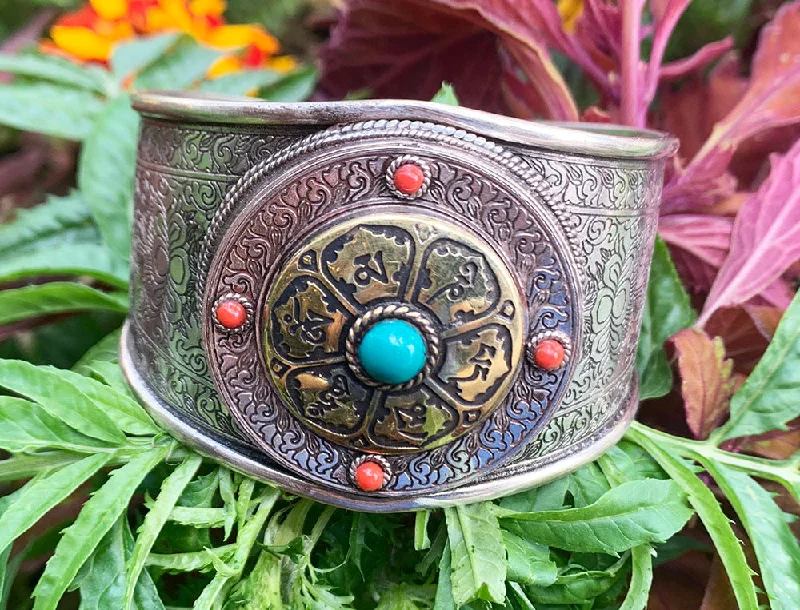 chunky bangles for women -Mandala Spinner Bracelet