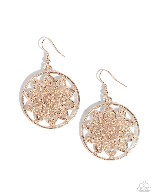 women’s sterling silver stud earrings -Garden Allure - Rose Gold