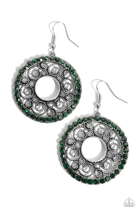 women’s large hoop earrings -Whirly Whirlpool - Green