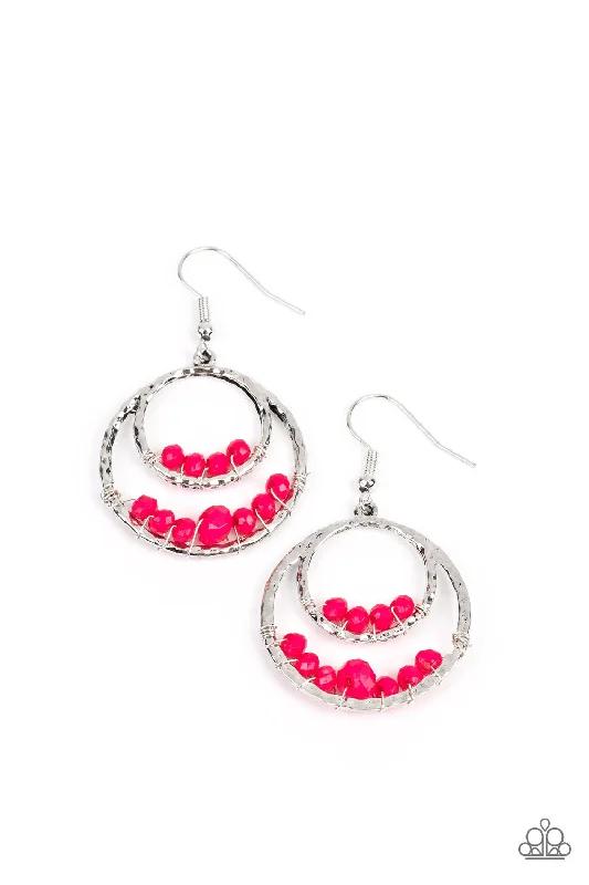 women’s vintage stud earrings -Bustling Beads Pink Earring