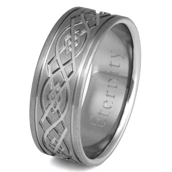 women’s platinum three-stone engagement rings -Titanium Irish Celtic Wedding Rings ck52