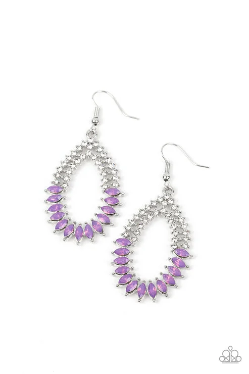 gold earrings for women -Lucid Luster Purple Earring