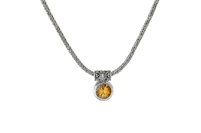 women’s statement pendant necklaces -Droplet Necklace- Citrine