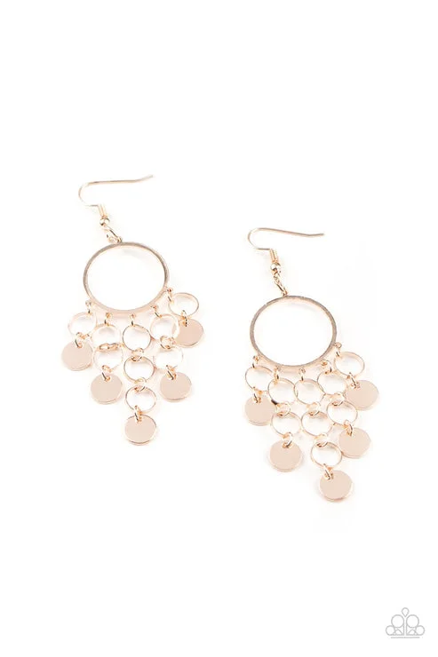 women’s moonstone earrings -Cyber Chime Rose Gold Earring