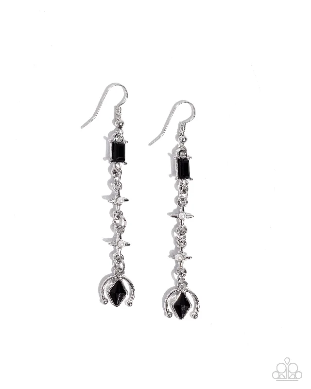 women’s moonstone earrings -Trendy Trimming - Black