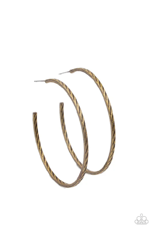 women’s elegant drop earrings -Rural Reserve Brass Hoop Earring