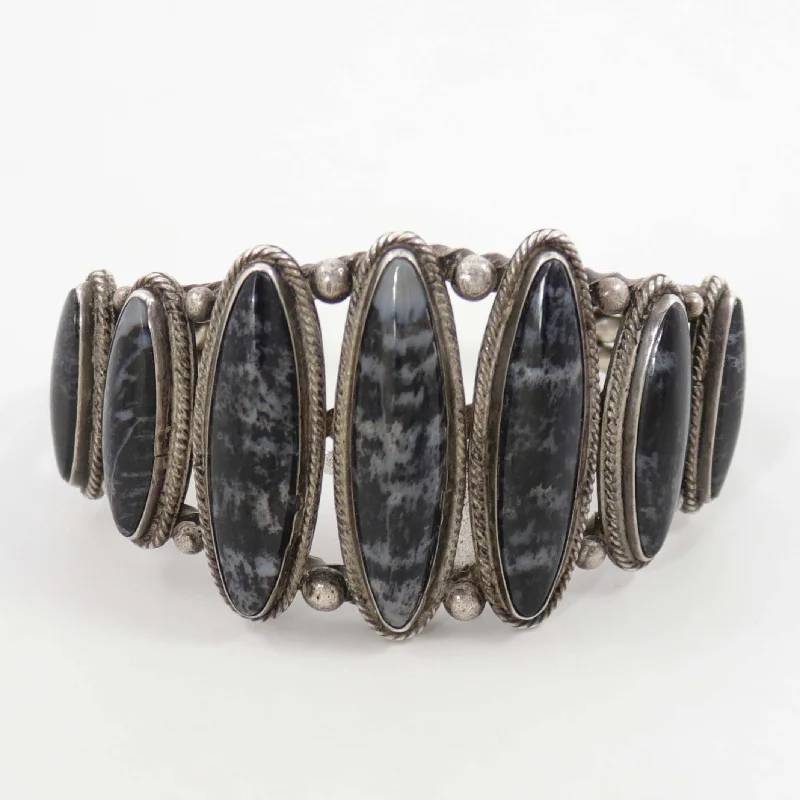 casual bangles for women -1940s Agate Row Bracelet