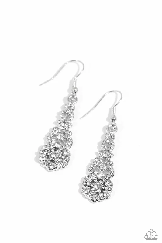 silver earrings for women -GLITZY on All Counts - White