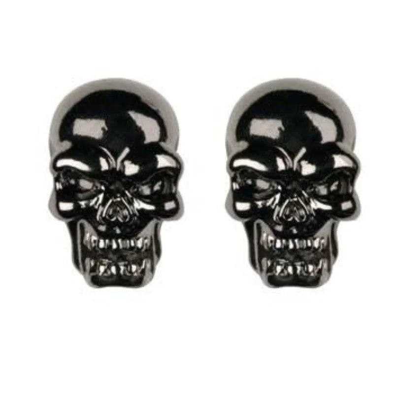 women’s sparkly earrings -Evil Skull Stud Earrings