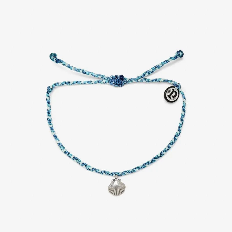 women’s gemstone bangles -PuraVida, La Concha Silver Bracelet, Blue