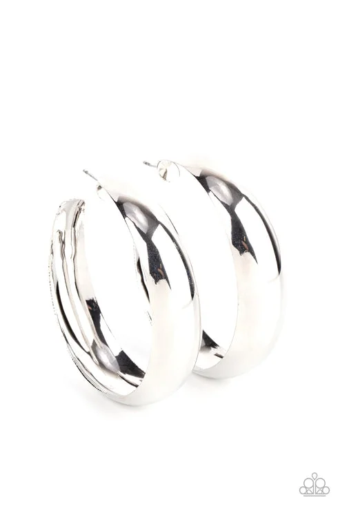 women’s layered gemstone earrings -Flat Out Flawless Silver Hoop Earring