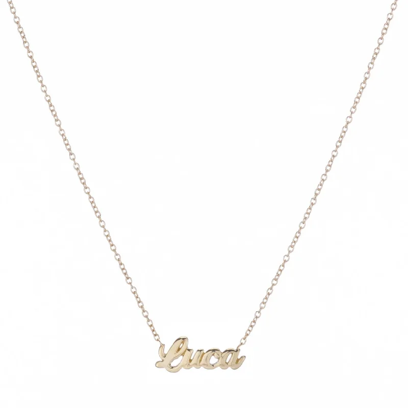 women’s rose gold chain necklaces -Script Name It Necklace