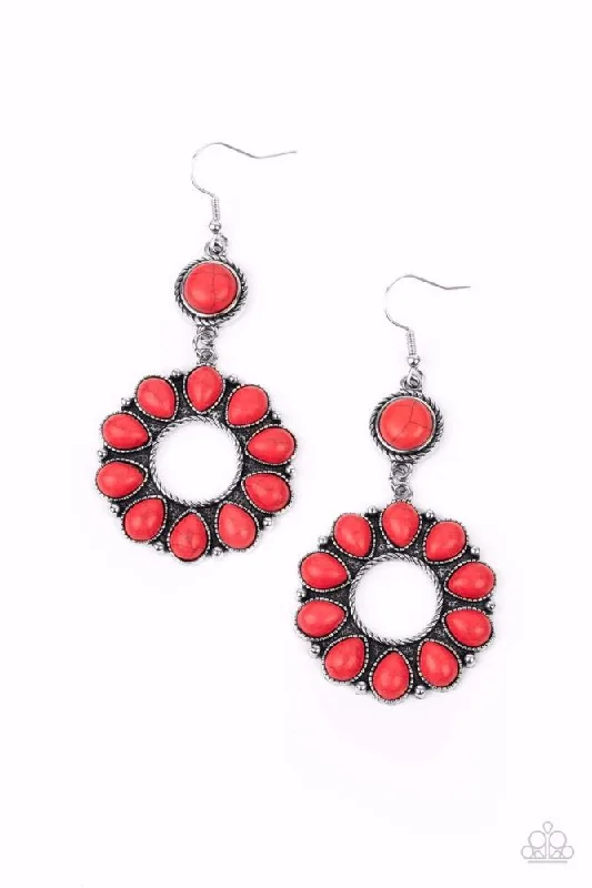 women’s gold hoop earrings -Back At The Ranch Red Earring