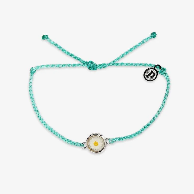 luxury gold bangles for women -PuraVida, Meadow Silver Charm Bracelet, Seafoam