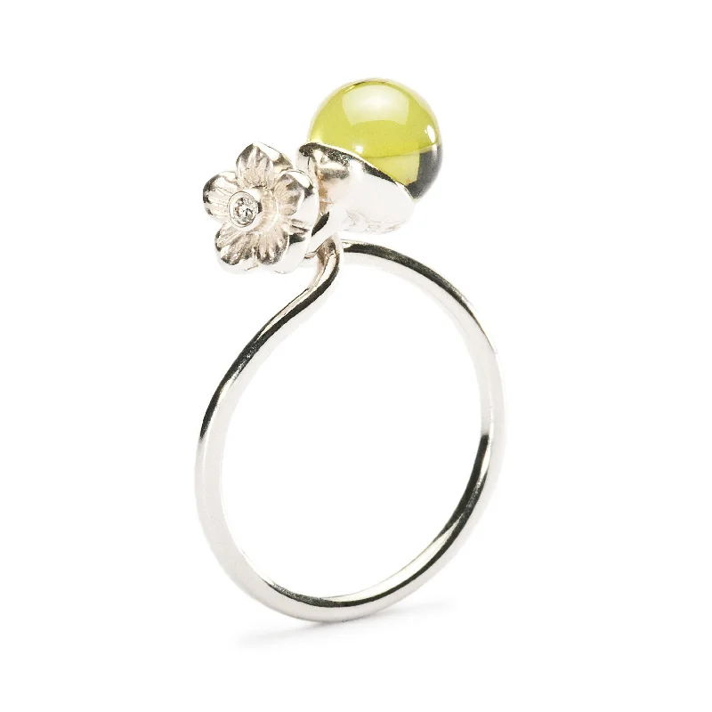 women’s simple necklaces -Elderflower Ring w/ peridot