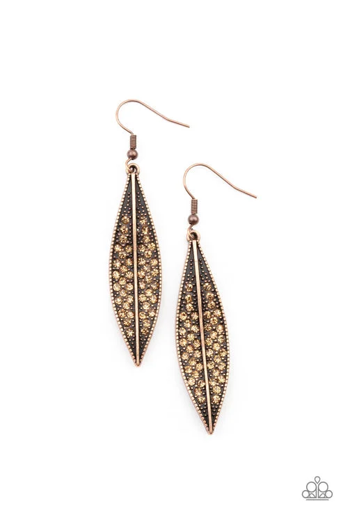 women’s statement earrings -Hearty Harvest Copper Earring