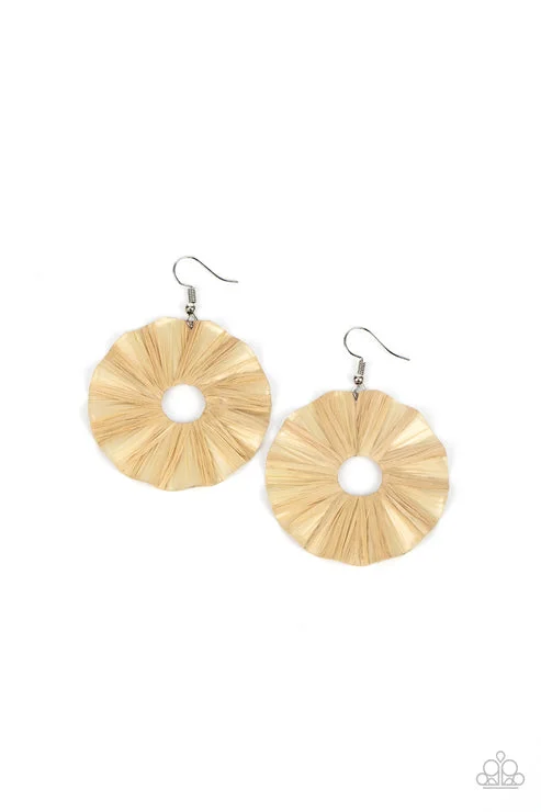 women’s gemstone earrings -Fan The Breeze Brown Earring