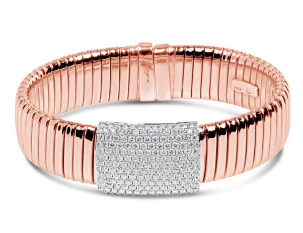 women’s leather bracelets -18kt Rose Gold Diamond Bangle Bracelet (1.99 ctw)