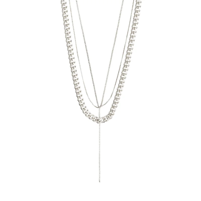 women’s simple chain necklaces -CREATE necklace 3-in-1 silver-plated