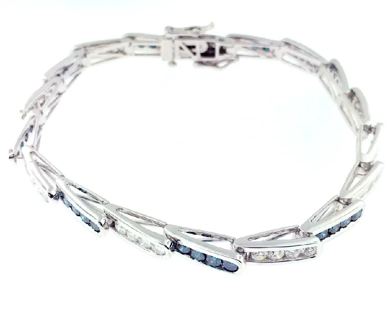 women’s engraved charm bracelets -Blue Diamond Bracelet