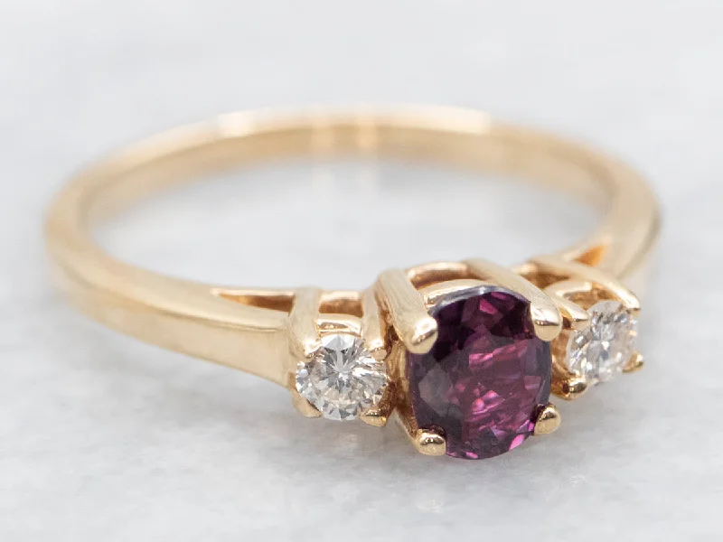 women’s custom gemstone engagement rings -Ruby and Diamond Ring