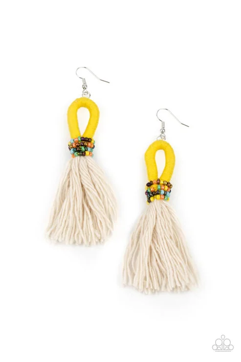 trendy earrings for women -The Dustup Yellow Earring