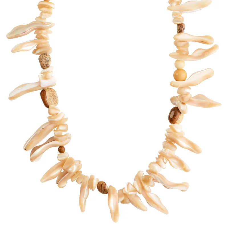 women’s infinity necklaces -LIGHT seashell necklace brown/gold-plated