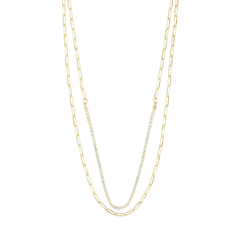 women’s elegant necklaces -ROWAN necklace, 2-in-1, gold-plated