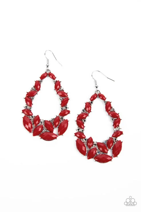 women’s crystal stud earrings -Tenacious Treasure Red Earring